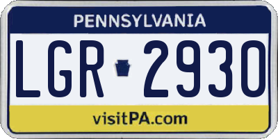 PA license plate LGR2930