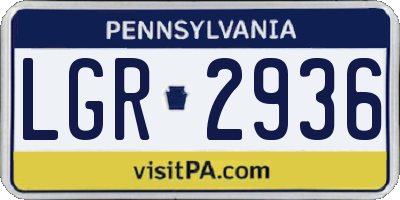 PA license plate LGR2936