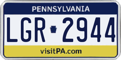 PA license plate LGR2944