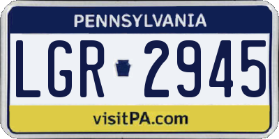 PA license plate LGR2945