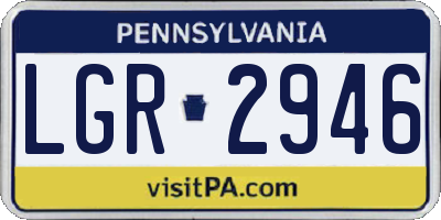 PA license plate LGR2946