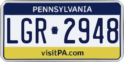 PA license plate LGR2948