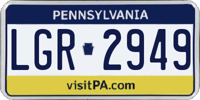 PA license plate LGR2949