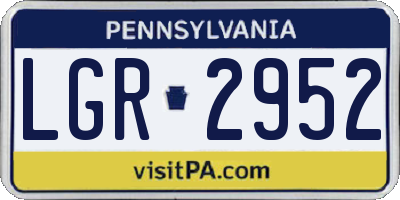 PA license plate LGR2952