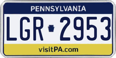 PA license plate LGR2953