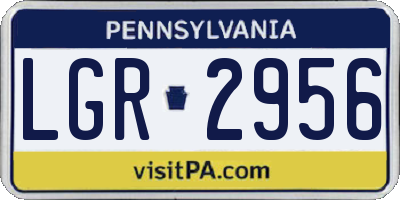 PA license plate LGR2956