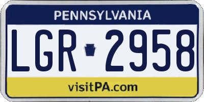 PA license plate LGR2958