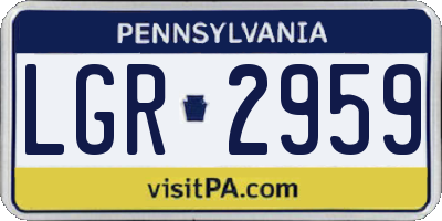 PA license plate LGR2959