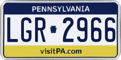 PA license plate LGR2966