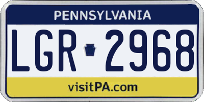 PA license plate LGR2968