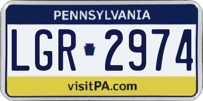 PA license plate LGR2974