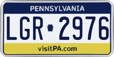 PA license plate LGR2976