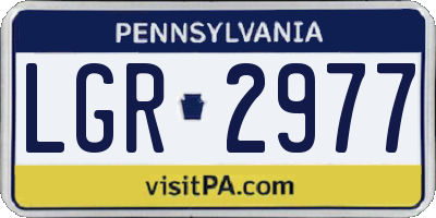 PA license plate LGR2977