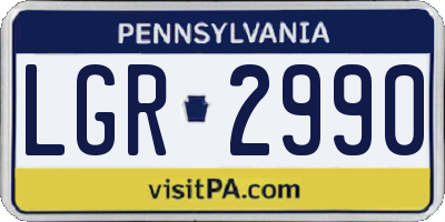 PA license plate LGR2990
