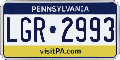 PA license plate LGR2993