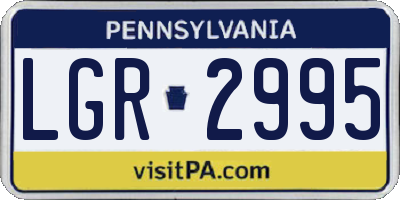 PA license plate LGR2995