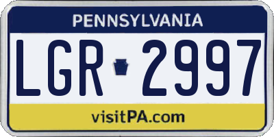 PA license plate LGR2997