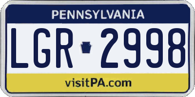 PA license plate LGR2998