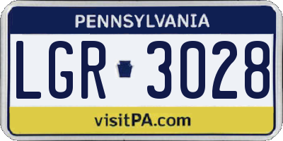 PA license plate LGR3028