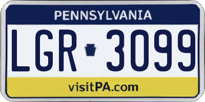 PA license plate LGR3099