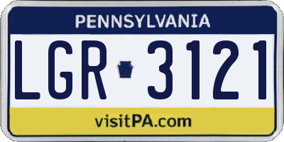 PA license plate LGR3121
