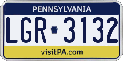 PA license plate LGR3132