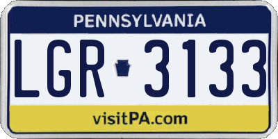 PA license plate LGR3133