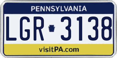 PA license plate LGR3138