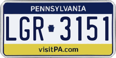 PA license plate LGR3151