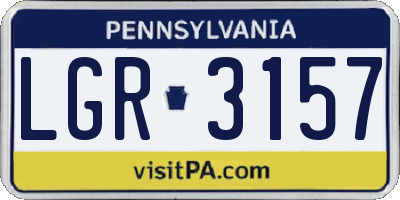 PA license plate LGR3157