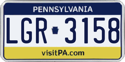 PA license plate LGR3158