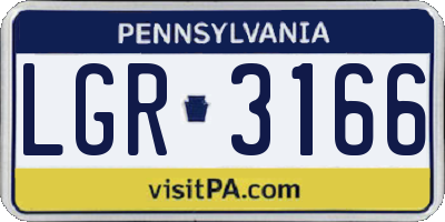 PA license plate LGR3166