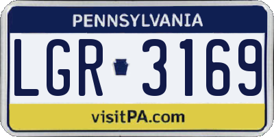 PA license plate LGR3169