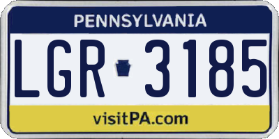 PA license plate LGR3185