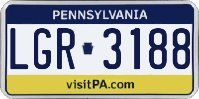 PA license plate LGR3188