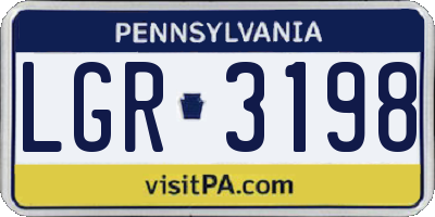 PA license plate LGR3198