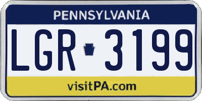 PA license plate LGR3199