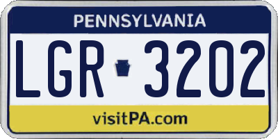 PA license plate LGR3202