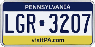 PA license plate LGR3207