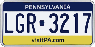 PA license plate LGR3217