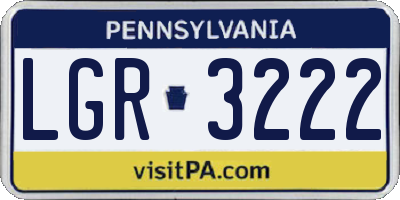 PA license plate LGR3222