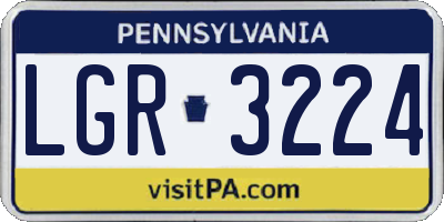 PA license plate LGR3224