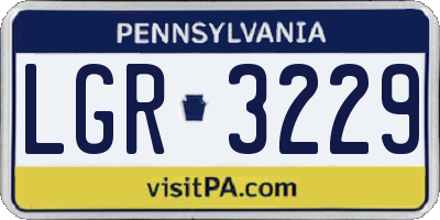 PA license plate LGR3229