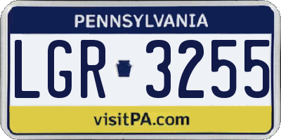 PA license plate LGR3255