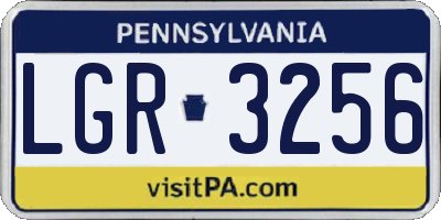 PA license plate LGR3256