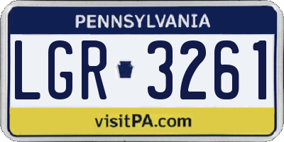 PA license plate LGR3261