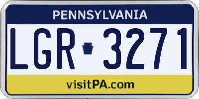 PA license plate LGR3271