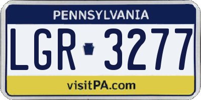 PA license plate LGR3277