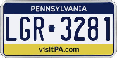 PA license plate LGR3281