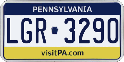 PA license plate LGR3290